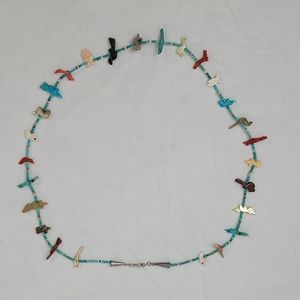 Vintage Tourquose Silver Necklace Indian Jewelry